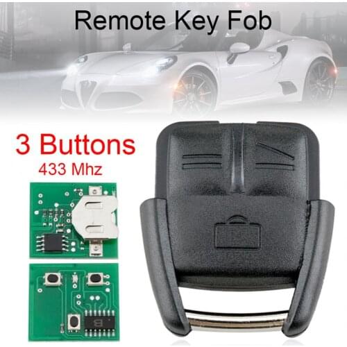 3 Buttons 433MHz Remote Key Fob Fit for Opel Astra H J G Vectra Zafira Corsa D Omega