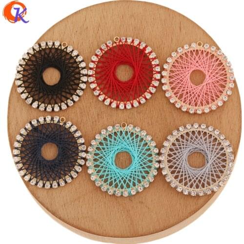 Cordial Design 40Pcs 30*30MM Jewelry Accessories/Hand Made/DIY Jewelry Making/Round Shape/Earring Findings/Rhinestone Charms