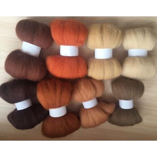 Wfpfbec DIY wool roving wool fiber 10g/8pcs/lot free shipping