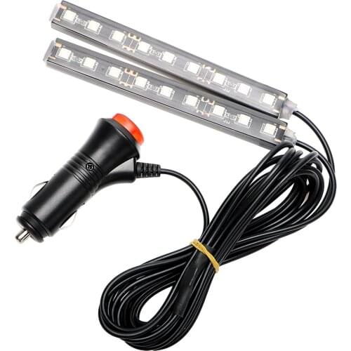 2x 9 LED LED Strip Lights Dash Floor Foot DC 12V Car-styling Car Atmosphere Lamp Cigarette LED Decoration Lamp