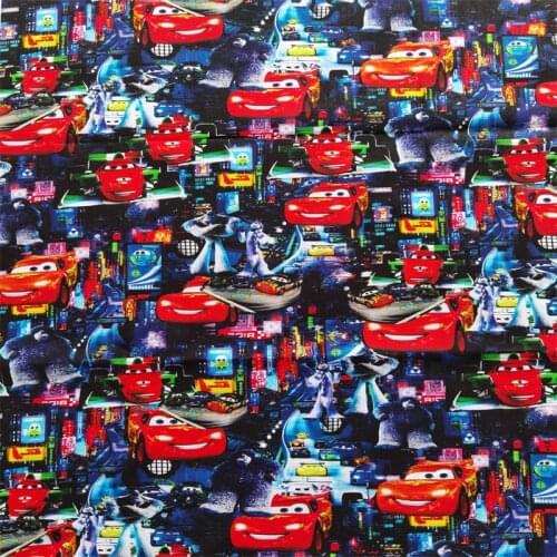 Disney Cars Racer Car Print 100% Cotton Fabric for Kids Clothes Hometextile Slipcover Sewing Needlework Material