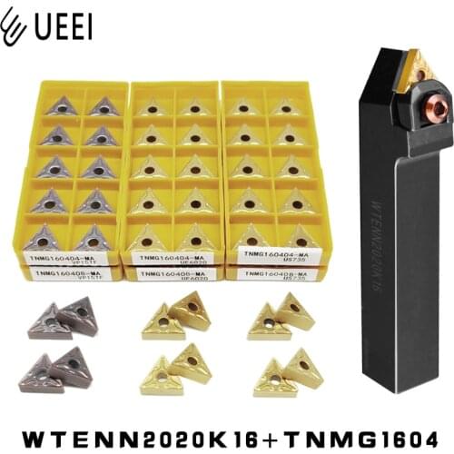 1pc WTENN2020K16 Lathe Turning Tool+10pcs TNMG160404 TNMG160408 VP15TF UE6020 US735 turning insert