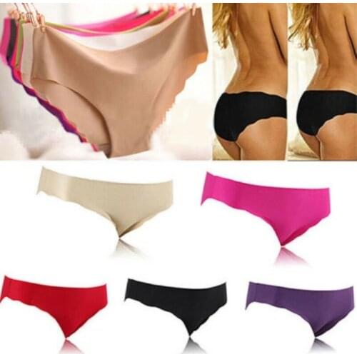 3Pcs Set Summer Ice Silk Women Panties Seamless Underwear Briefs Underpants Sexy Lingerie G String Hipster Intimates