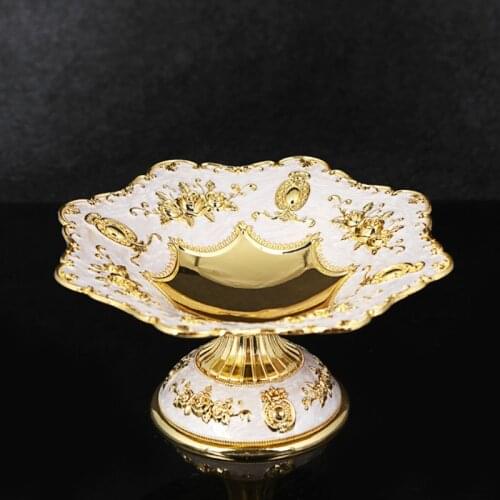 Vintage Gold silver Fruit Tray plateau miroir cakes Tray for wedding party Kitchen accessories Display Dish WF1016