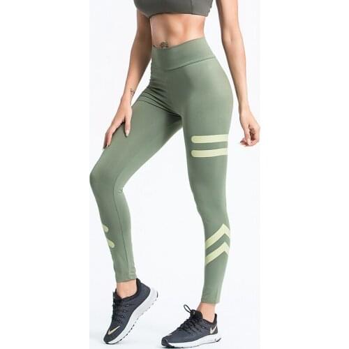 High Elastic Fitness Sport Leggings Tights Slim Running Sportswear Sports Pants Women Yoga Pants Striped Print Training Trousers