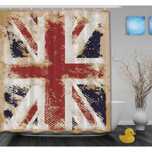 Retro Style Home Decorations Shower Curtain Unicon Jack Flag Shower Curtains Waterproof Polyester Fabric Custom Bathroom Curtain