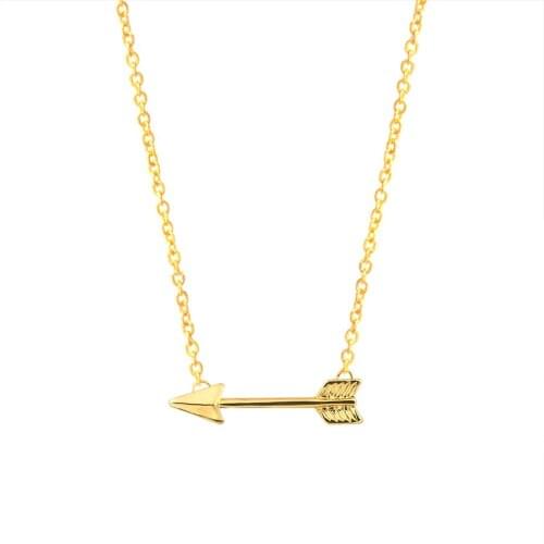 Womens Fashion Jewelry Simple Arrow Necklaces & Pendants Stainless Steel Chain Necklace In Rose Gold Collares Mujer Bijoux Bff