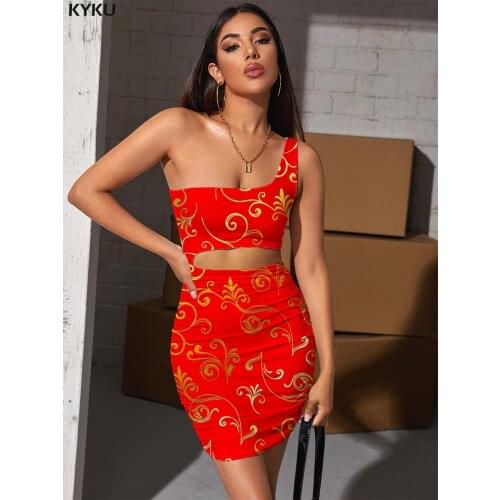 KYKU Brand Abstract Dress Women Psychedelic Pleating Red Bodycon Dress Harajuku Hollow out Dresses Womens Clothing Party Vintage