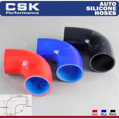 1PCS 90 Degree 2.36" 60mm Silicone Elbow Coupler Intercooler Turbo hose L=90MM BLACK / RED / BLUE