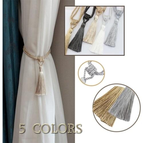 1P Curain Tiebacks With Tassel Curtain Clips Rope Tie Backs holdbacks Home Accessories Decorative Curtain Tie Home Decor Cord