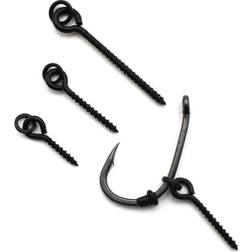 20PCS Boilies Bait Screw with Ring Fishing Carp Material for Carp Rig Carp Fishing Accessories Equipment