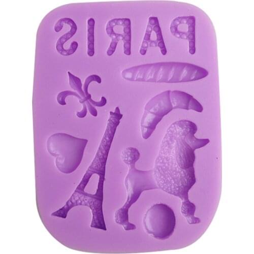 Paris Tower Dog Heart Shaped 3D Silicone Fondant Cake Mold Candy Mold Soap Mold Cake Decorating Tools H692