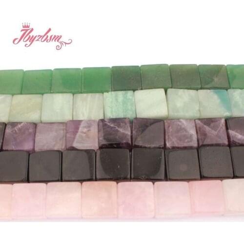 7x14mm Square Cube Beads Agates Natural Stone Loose Spacer Beads For Women Men DIY Charms Necklace Bracelet Jewelry Making 15"