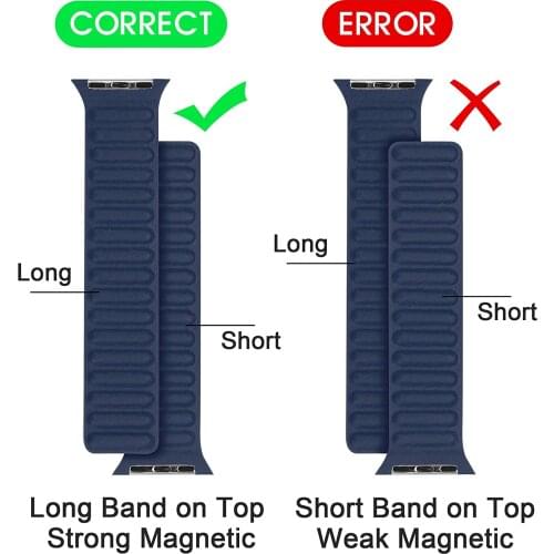 Leather Link for Apple watch band 44mm 40mm 38mm 42mm 1:1 Original watchabnd Magnetic Loop bracelet iWatch seires 5 4 SE 6 strap