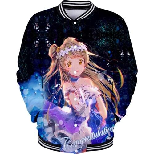 Anime LoveLive! Kotori Minami μs 3D Print Autumn Holiday Men/Women Streetwear Baseball Uniform Kawaii Style Sweatshirt Clothing