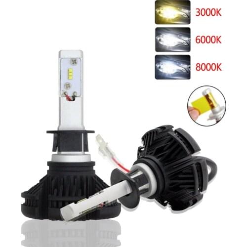 Car Light ZES H1 H4 LED H7 H11 3000K 6000K 8000K HB3 9005 HB4 9006 Car LED Headlights Bulbs 50W 6000LM Headlamp Auto X3