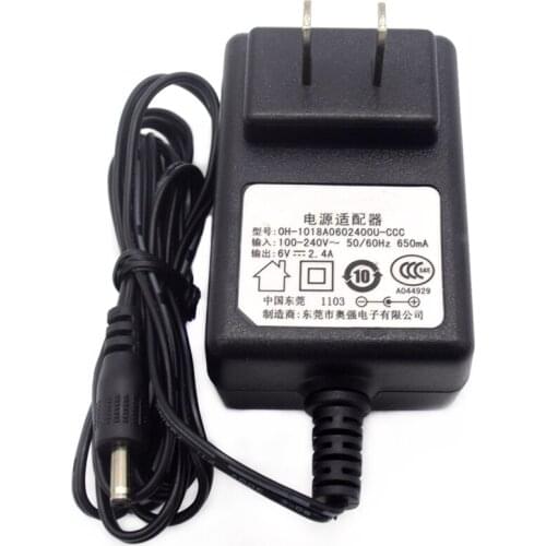 Used 6V 2.4A Power Supply OH-1018A0602400U-CCC for PHILIPS DS1155 DS1185 3.5mm*1mm