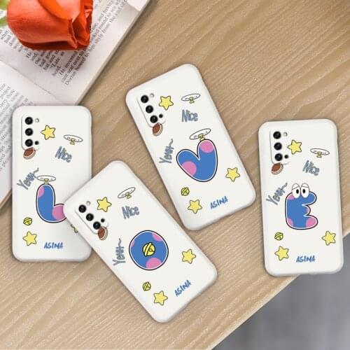 ASINA Liquid Silicone Case For OPPO Reno 4 5 Pro Shockproof Initial Letter Cover Bumper For Reno 2 3 Pro Capa Cute Fundas