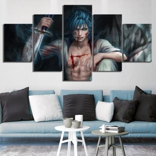Home Decor Canvas Picture 5 Piece BLACH Grimmjow Animation Painting Poster Wall For Home Canvas Painting Wholesale