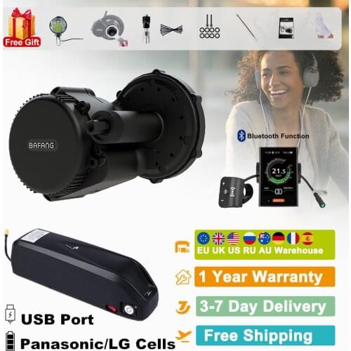 Bafang BBS01B 36V 250W Mid Motor Kit Electric Bicycle Conversion Kits Mid Drive Mountain Bike With Rear Rack 20Ah/22.5Ah Battery
