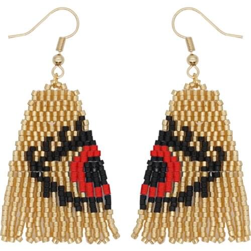 Go2Boho Statement Earring Miyuki Beads Evil Eye Earings For Women Drop Tassel Earrings Jewelry Big Greek Eye Dangle Pendant