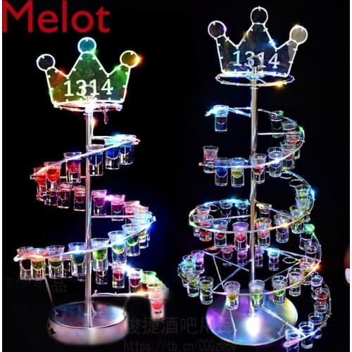 Customized Bar Supplies Red Wine Champagne Cocktail Rack Creative LED Luminous Decoration Beach Cup Bullet Cup Holder