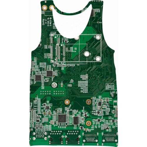 Jumeast Brand Men Women 3D Printed Vest Electronic Chip Hip Hop Short Sleeve Sport Pullover Summer Tank Tops Tees