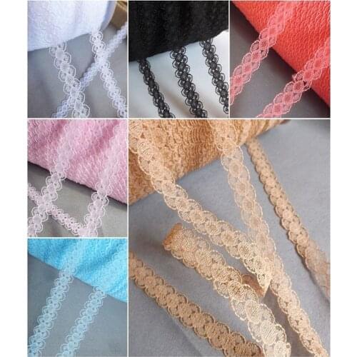 Width 12mm new 25yards 11color Embroidered Net Lace Trim fabric Garment ribbon headband wedding party decoration DIY Accessories
