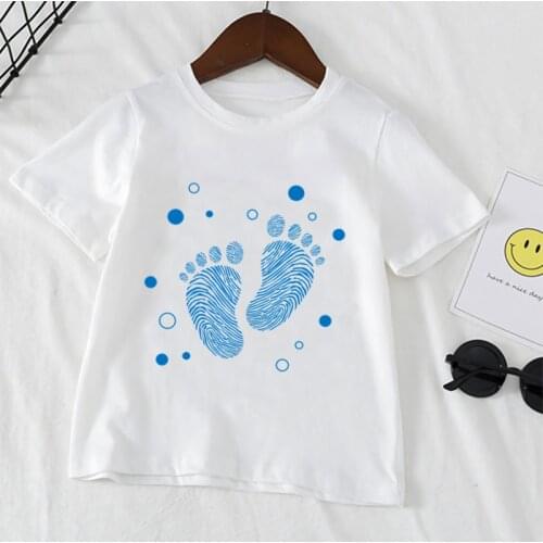 Summer Boys Girls Cartoon Fashion Print T Shirt Children Footprint Cute Short Sleeve Tops Baby Tshirts Toddler Clothing,YKP158