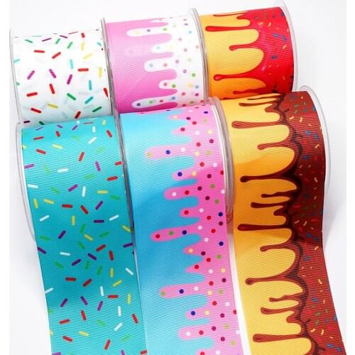 Cartoon Grosgrain/Satin Ribbon Foods Printed Ribbon For Crafts Decoration Bow 10Yards 30069