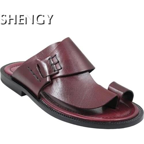 Summer 2020 Men Sandals Beach Retro Sandals Mens Hand-sewn Sandals Mens Outdoor Casual Comfortable Shoes Large Size 39-48
