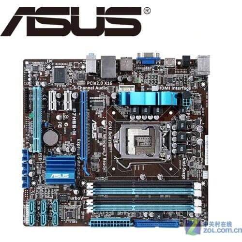 Asus P7H55-M Desktop Motherboard H55 Socket LGA 1156 i3 i5 i7 DDR3 16G ATX UEFI BIOS Original Used Mainboard On Sale