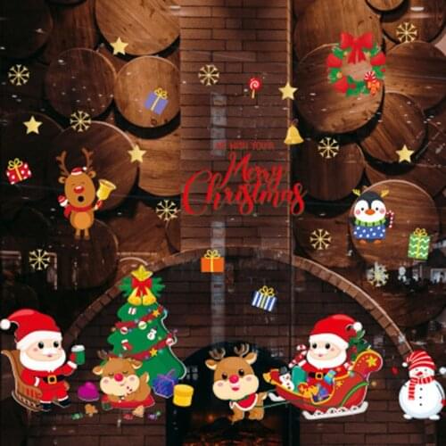 2021New Christmas decorations scene layout decoration stickers window glass window stickers holiday wall stickers
