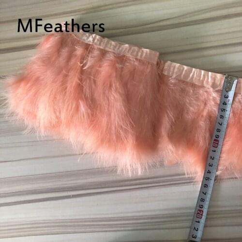 10Meters Champagne Pink Marabou Feather Trims Fringe 6-8inch Turkey Feathers for Crafts Ribbon Boa Clothing Wedding Decorations