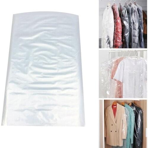 50pcs Transparent Clothes Dust Cover Home Storage Bag for Garment Suit Dress Coat Pouch Case Container Organizer Vacuum Storage