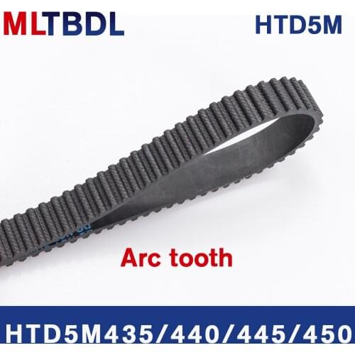 HTD 5M Timing Belt 435/440/445/450mm Length 10/15/20/25mm Width 5mm Pitch Rubber Pulley Belt Teeth 87 88 89 90 synchronous belt