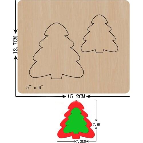 Xmas Fashion Jewelry Christmas Tree Wood Mold Cutting DIY Keychain Bag Steel Mold Leather Bag Suitable For Die Cutting Machine