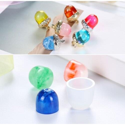 DIY Silicone Mold Pendant Cap Holder Epoxy Resin Jewelry Making Tools Necklace Molds 3D Solid Handmade Gifts Fondant Cake Bakery