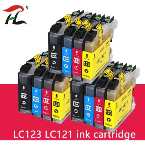 Compatible ink cartridges for Brother LC123 LC121 MFC J4410DW J4510DW J870DW DCP J4110DW J132W J152W J552DW printer LC123 XL