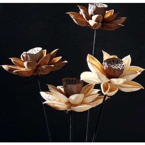 Dry Lotus Combined Flower Branches Dried Flowers Dry Household Festival Decroative Ornaments for Living Room Table Decoration