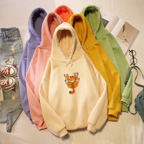 New Women Japanese AutumnCartoon Winter Harajuku Cute Funny Monster Dinosaur Hooded Hoodie Lady Velvet Warm Sweatshirts Pink