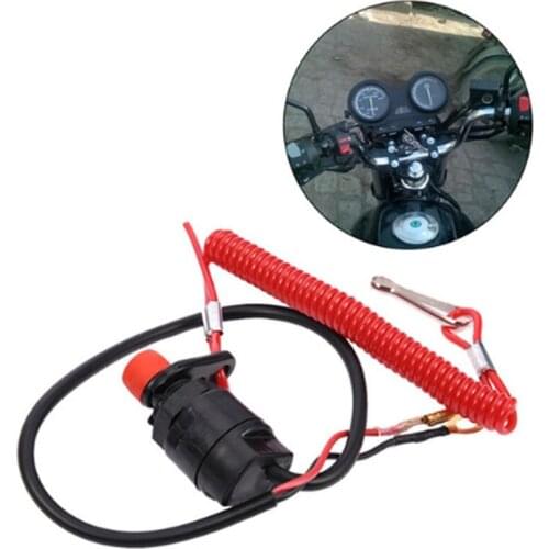 Universal Motorcycle Emergency Cut-off Flameout Trainer Switch Outboard Engine Motor Stop Switch Safety Tether Cord Lanyard