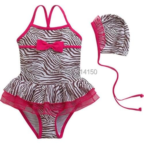 VIVOBINIYA Free Shipping Children Swimwear Baby Girl Black Zebr Style Swimsuit Kids Bathing Suit Baby 3pics Set Summer Clothing