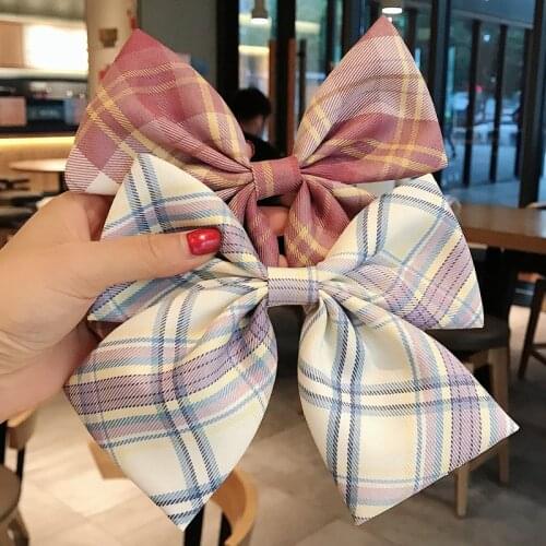 Girls New Oversized Bow Knot Hairgrips Linen Barrette Hair Clip Ponytail Women Elegant Headwear Hairpins Hair Accessorie