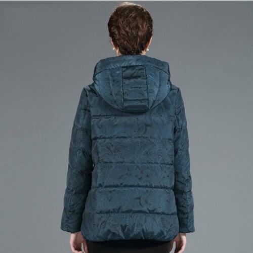 Womens Down Jacket Plus Size Short Winter Coat Women Middle Aged Ladies Detachable Hat Doudoune Femme Hiver KJ1055