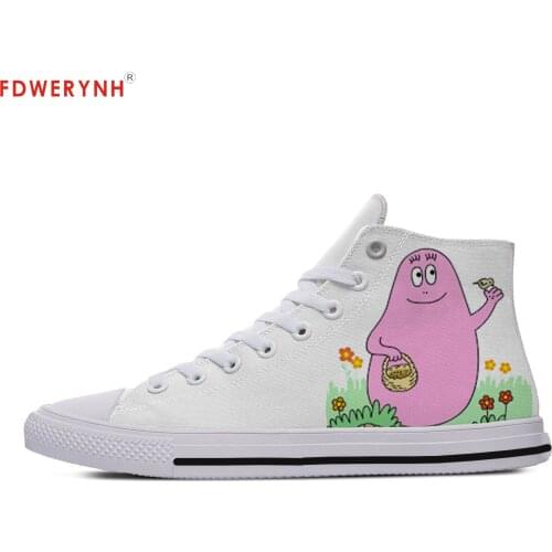 Womens Customized Casual Canvas Shoes For Les Barbapapa High Top Shoes Independent Design Women Breathable Custom Shoes