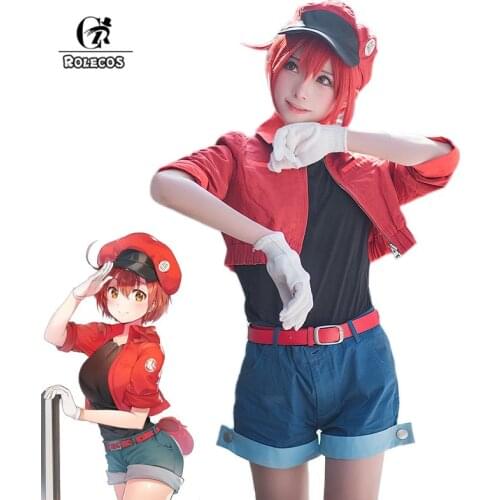 ROLECOS Anime Red Blood Cell Cosplay Costume Cells at Work CODE BLACK Cosplay Costume Women Uniform Costume Halloween Full Set