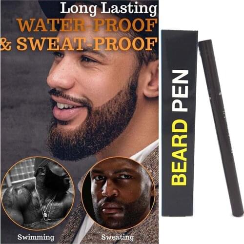 1Pc Dual Head Men Beard Pen Brush Makeup Enhancer Waterproof Moustache Beard Coloring Men Facial Makeup Styling Tools