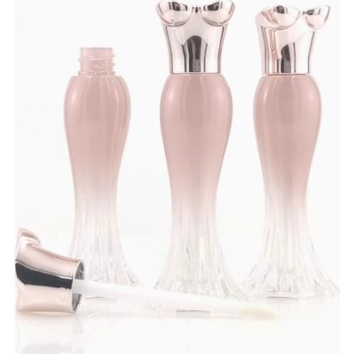 Unique 3ML Lip Gloss Containers Gradient Pink Mermaid Shape Lip Glaze Lipstick Tube Cosmetic Lip Gloss Tubes Packaging 10/30pcs