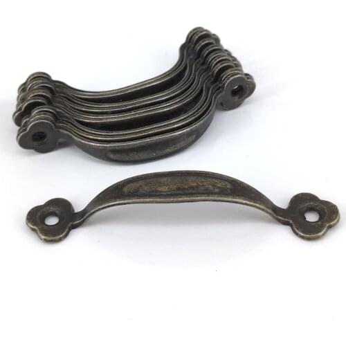 10PCS Antique Furniture Handles Drawer Door Knobs Jewelry Box Bronze Cabinet Pulls Cupboard Wooden Box Vintage Hardware